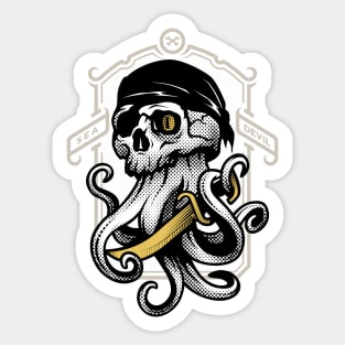 Skull octopus. Sticker